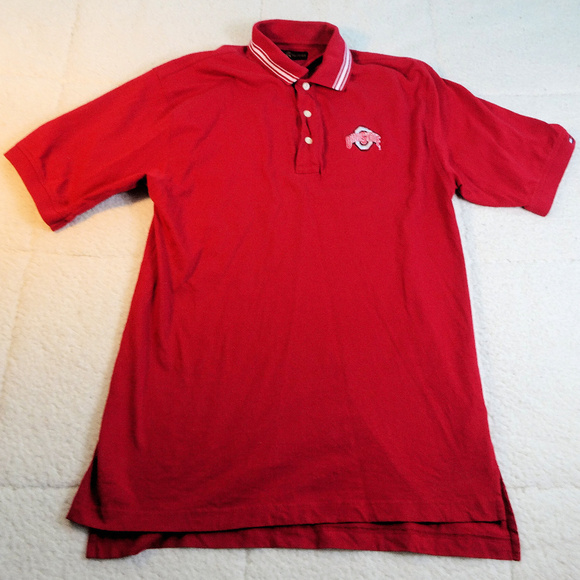 NCAA Ohio State Red Tommy Hilfiger Red Polo Med - Picture 1 of 7